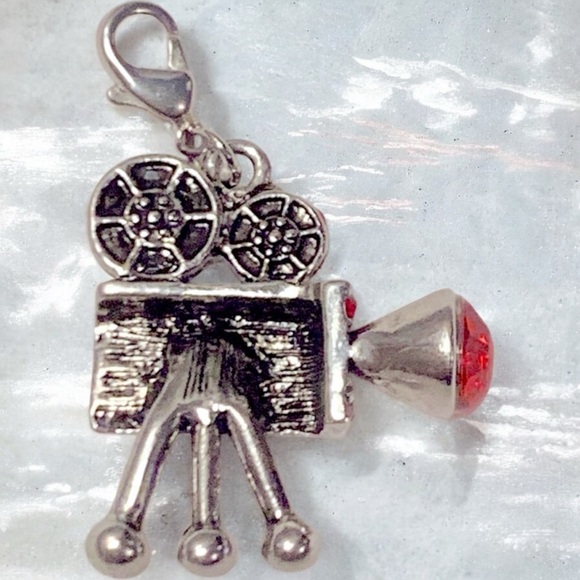 Movie Camera Vintage Style charm w/Lobster clasp Zipper pull, purse, shoe charm - Picture 3 of 3